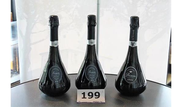 3 flessen à 75cl champagne Princes De Venoge, Blanc de Noirs